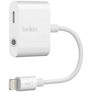 Belkin 3,5 mm Audio + Charge Rockstar (iPhone Aux-Adapter/iPhone-Ladeadapter), weiß