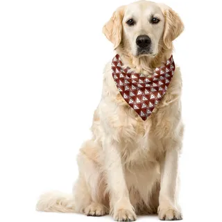 ABAKUHAUS abstrakte Geometrie Haustier Bandana, Triangles Kunst, 40x40 cm, Dunkle Rust and White