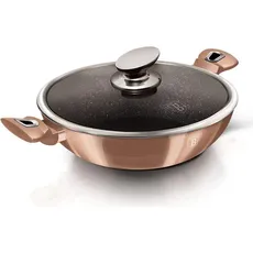 BerlingerHaus GRANITE WOK FRYER 30cm BERLINGER HAUS BH-7100 ROSE GOLD, Pfanne + Kochtopf, Gold