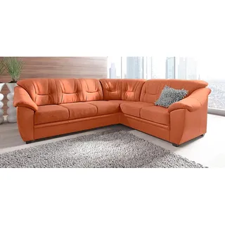 sit&more Ecksofa "Savona L-Form, B: 262 cm", optional Bettfunktion, Federkern, terrakotta