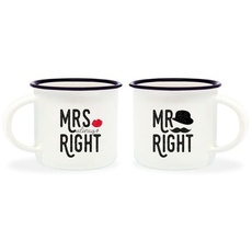 Legami Mini Mug Bone China Mrs & Mr Right