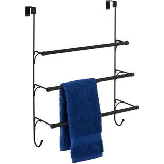 Amazon Basics – Tür-Handtuchhalter, Schwarz, 49 x 17 x 63 cm