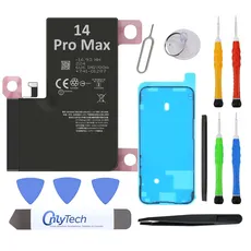 OnlyTech - Premium Akku für das iPhone 14 Pro Max - 4323 mAh, wie das Original - Inklusive 12 Profi-Werkzeugset und Displaykleber