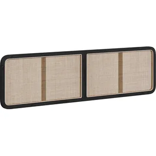 vidaXL Kopfteil mit Kopfteil Schwarz 200 x 55 x 3 cm Rattan - Schwarz