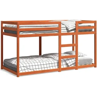 vidaXL Etagenbett Wachsbraun 75x190 cm Massivholz Kiefer - Braun