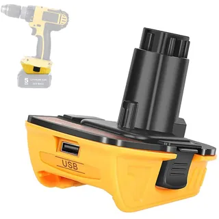 Ersatzteil für Dewalt 20 V DCA1820 mit USB-Adapter, kompatibel mit Dewalt 18 V Werkzeuge, Konvertiert Dewalt 20 V Lithium-Batterie DCB204 DCB205 DCB206 DCB606 auf Dewalt 18 V NiCad NiMh Akku-Werkzeuge