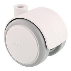 WAGNER Design Möbelrolle/Lenkrolle - soft - Durchmesser Ø 50 mm, Bauhöhe 55 mm, papyrusweiß/grau, Tragkraft 50 kg - 01670501