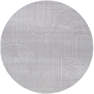 Teppich SEHRAZAT "Moda 1100, auch als Läufer", grau, H:11mm Ø:120cm, Polyester, Polypropylen, Teppiche, Teppich, Kurzflor, grafisches Hoch Tief Muster, Wohnzimmer