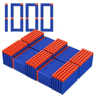 1000 Pfeile für Nerf Elite 2.0,Ersatzpfeile Munition Foam Darts kompatibel mit Nerf Hasbro Fortnite - Blau