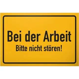 DankeDir! Bei Arbeit nicht stören - Schild 30 x 20 cm - Wandschild Türschild lustiger Spruch Geburtstagsgeschenk Spruchschild Wanddeko - Kollegen Freunde Geschenkidee Deko Geschenk