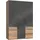 Drehtürenschrank Level by fresh to go 150 x 216 x 58 cm Grau