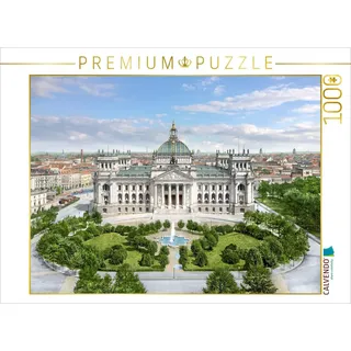 CALVENDO Puzzle Berlin - Reichstag von der Siegessäule aus gesehen 1890 bis 1900 | 1000 Teile Lege-Größe 64x48cm Foto-Puzzle für glückliche Stunden