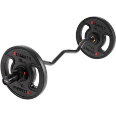 HAMMER Hanteln und Gewichte Premium SZ-Curlstange 50 mm, Black - schwarz