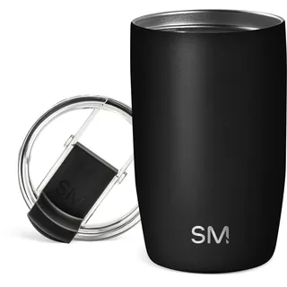 Simple Modern Thermobecher Kaffeebecher to go mit Klappdeckel | Isolierter Edelstahl-Kaffeebecher | Geschenke für Frauen und Männer | Voyager | 350ml | Midnight Black