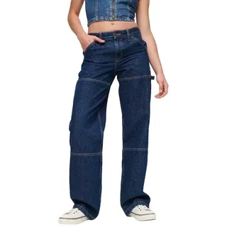 Superdry Mid Rise Carpenter Jeans - Rinse Blue - 28 - 32
