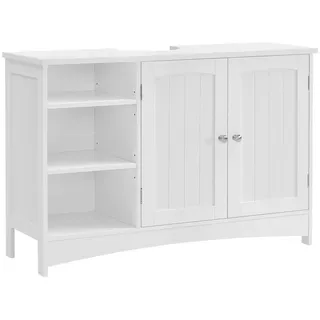 VASAGLE Waschbeckenunterschrank 2 Türen 90 x 60 x 30 cm Weiß