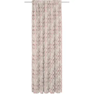 Vorhang ADAM "Wave" Gr. 1, bunt (rot, natur, rosa), B:142cm H:145cm, Jacquard, Baumwolle, Leinen, Gardinen, Vorhang, aus Leinen und Bio-Baumwolle