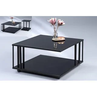M2 Kollektion Couchtisch Paris 2 Schwarz Glas 75 x 41 x 75 cm