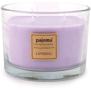 Pajoma Duftkerze Lavendel, 340 g, im Glas mit Holzdeckel, NEU Premium Edition, für circa 40 Stunden