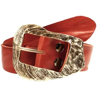 Rettungsring Gürtel Ledergürtel mit austauschbarer Schließe »Dornschließe Muschel«, rot