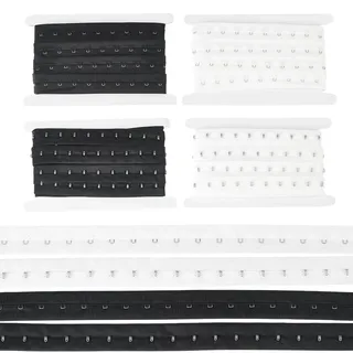 BENECREAT 10 Yards/9m Einzelhaken- Und Ösenbandbesatz, 2 Farben Polyester-BH-Verlängerung Für Korsett-BH, Nähen, Quilten, Renaissance, Tanz, Korsett, Heimdekoration (Schwarz Weiß)