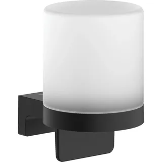 hansgrohe AddStoris S - Seifenspender, Lotionspender für Wandmontage, Flüssigseifenspender, verdeckte Befestigung, Badezimmer Zubehör, Mattschwarz, 41765670