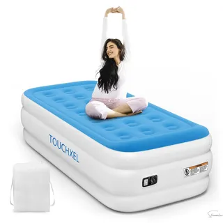 TOUCHXEL Luftmatratze 1 Person, Luftbett Selbstaufblasend Gästebett mit Elektrischer Pumpe & Integrierter Kissen, Aufblasbare Matratze Einzelbett für Camping oder Heimgebrauch, 196 x 97 x 47cm