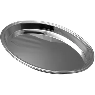 SILBERKANNE Ovale Servierschale Venedig, 26x36 cm, Versilbert, Elegantes Dekotablett in Silber-Finish