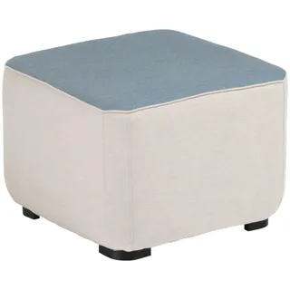 Kettler Gartenhocker , Naturfarben, Blaugrau , Metall, Textil , quadratisch , 60x43x60 cm , Gartenmöbel, Gartensessel, Gartenhocker