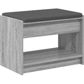 Flurbank mit Kissen mit Regal Graues Sonoma 63 x 38 x 45 cm - Grau