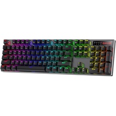 Redragon K556 PRO Verbesserte kabellose RGB-Gaming-Tastatur, BT/2,4-GHz-Tri-Mode-Aluminium-mechanische Tastatur mit verzögerungsfreier Verbindung, Hot-Swap-linearer leiser roter Schalter