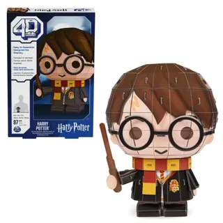 Spin Master 4D Build - Harry Potter - 3D-Puzzle des beliebten Filmheldens aus hochwertigem Karton, 87 Teile für Erwachsene und Jugendliche, Rot und Gold