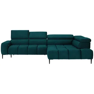 Welnova Ecksofa , Petrol , Textil , Ottomane rechts, L-Form , 300x216 cm , Made in Eu , Typenauswahl, Stoffauswahl, seitenverkehrt erhältlich, Hocker erhältlich , Wohnzimmer, Sofas & Couches, Wohnlandschaften, Ecksofas