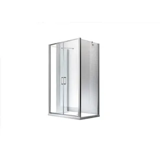 Glaszentrum Hagen - Mille - 100x90x195cm - Walk-in Box - Dusche U-Shape Crystal Bathroom - Flügeltür - Transparent