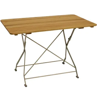 Gartentisch BAD TÖLZ 70 x110 cm klappbar Stahl Robinien Holz Silber Natur