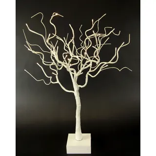 Dekobaum I.GE.A. "Künstlicher Weihnachtsbaum, Weihnachtsdeko", weiß, H:70cm Ø:34cm, Holzwerkstoff, Dekofiguren, Dekobaum, Kunstbaum mit Schnee und Beleuchtung, auf Holzfuß, Höhe 70 cm