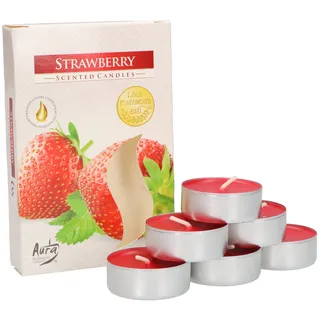 KOTARBAU® 6er Pack Duftkerzen Teelichter Strawberry Duftteelichter Brenndauer 4 Stunden