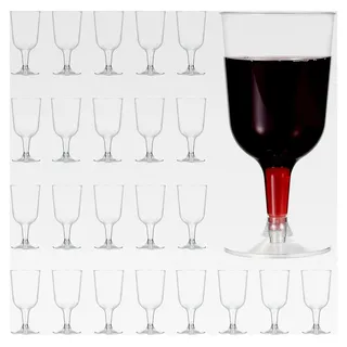 144 Premium Weingläser aus Kunststoff, 180 ml - Mehrweg-Cocktailgläser für Hochzeiten, Geburtstage, Outdoor-Partys und Camping
