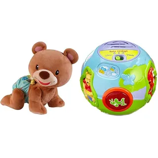 Vtech Baby 80-181104 - Motorikspielzeug - Krabbel mit Mir - Bär & 80-106104 - Winnie Puuhs Bunte Lernkugel