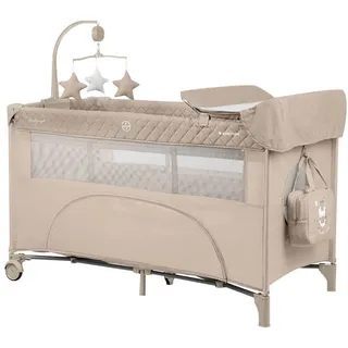 KIKKABOO Nighty Night Reisebett Mit 2 Ebenen - Beige - One Size