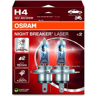 Osram 4062172387477 Halogen Leuchtmittel Night Breaker® Laser Next Generation H4 60/55W 12V