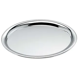 Tablett Berlin Oval (22x30 cm) – Edel Versilbert & Mit Geschenkverpackung – Serviertablett & Dekotablett, Silber-Plated