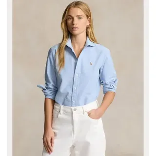 Polo Ralph Lauren für Damen. 211891377001 Blaues Oxford-Hemd (36), Lässig, Baumwolle, Klassisch, Langarm