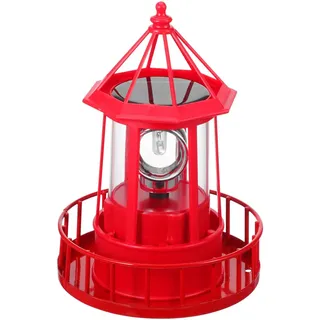 Yardwe Solar-Leuchtturm aus Eisen, Rotierend, für Außenbereich | Solarbetrieben, Wetterfest, Drehendes Licht, Für Terrasse, Rasen, Garten und dekorative Außenbeleuchtung