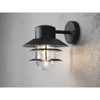 Konstsmide Modena Wandleuchte schwarz lackiertes Aluminium, klares Glas 7310-750 - Schwarz
