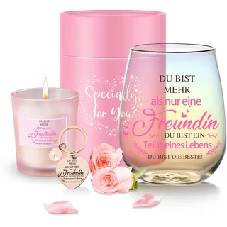 MengCat Beste Freundin Geschenke Weingläser Geschenk Für Freundin Frauen Geburtstagsgeschenk Für Frauen Weinglas Personalisierte Geschenke Für Beste freundinnen Dankeschön Geschenk Weihnachten 480ml
