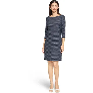 Betty Barclay Damen Etuikleid mit 3/4 Arm 42, Dunkelblau/Weiß