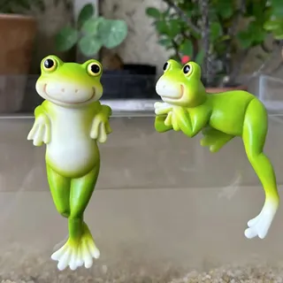 DZAY 2 Stück Blumentopf Hänger Frösche Deko Figuren Frosch Deko Frösche Tiere Harz Statue Gartendeko,Grün Frosch Blumentopfhänger Figuren Balkon Deko Garten Frosch Topfdekorationen