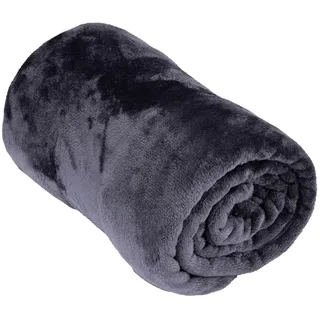 Arti Casa Fleecedecke 150 x 200 cm - Tagesdecke - Kuscheldecke - Sofa Überwurfdecke - 1-Personen Sofadecke - Dekoration Wohnzimmer - Waschmaschinenfest - Dunkelgrau - Fleece/Polyester