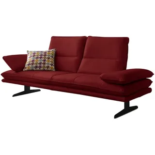 W.Schillig 2,5-Sitzer »broadway, Designsofa mit tollem Sitzkomfort« Sitztiefenverstellung, Kopfteil- - Seitenteilverstellung, Breite 216cm, rot